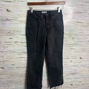 JUICY COUTURE Black Wash Lunita High Rise Wide Leg Jeans